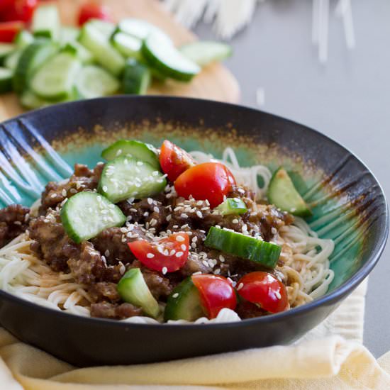 Spicy Pork Noodle Bowl