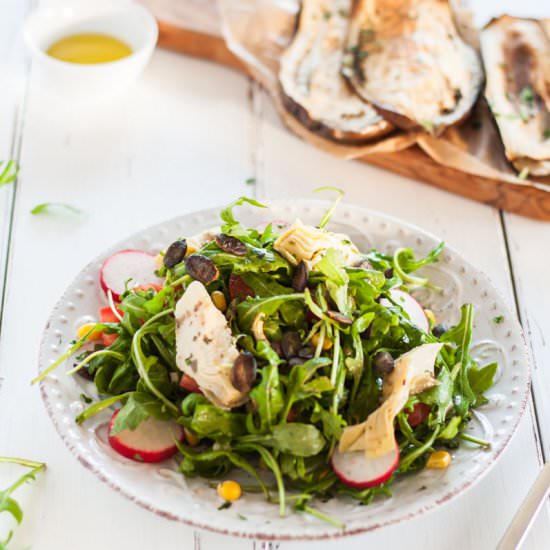 Rucola Salad with Roasted Eggplants