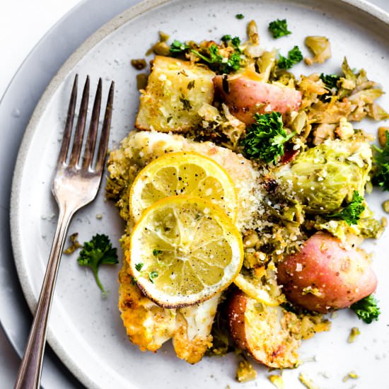 Honey Mustard Baked Fish & Veggies
