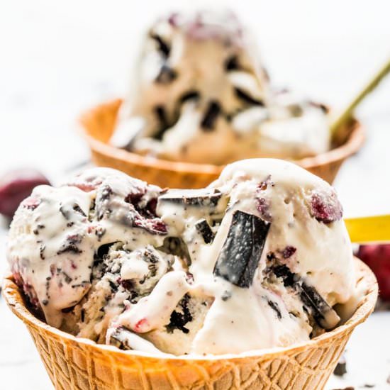 No Churn Cherry Chocolate Ice Cream