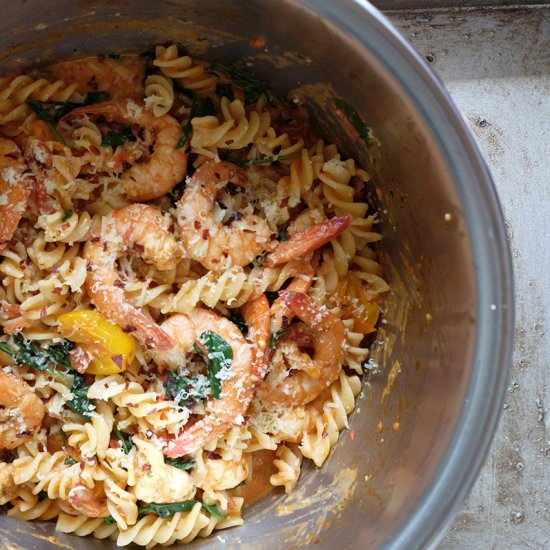 Garlic Prawn & Bacon Pasta