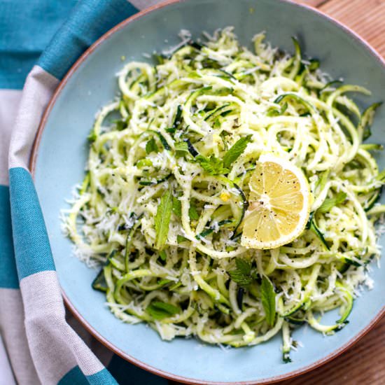 Zucchini With Garlic, Lemon & Mint