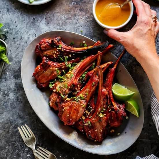 Lamb Chops with Peanut Sauce