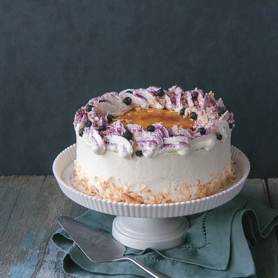 Blueberry Coconut Lemon Cake