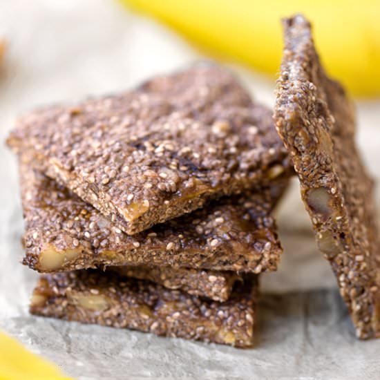Raw Banana-Walnut Chia Bars