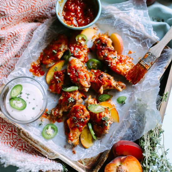 Peach BBQ Chipotle Wings