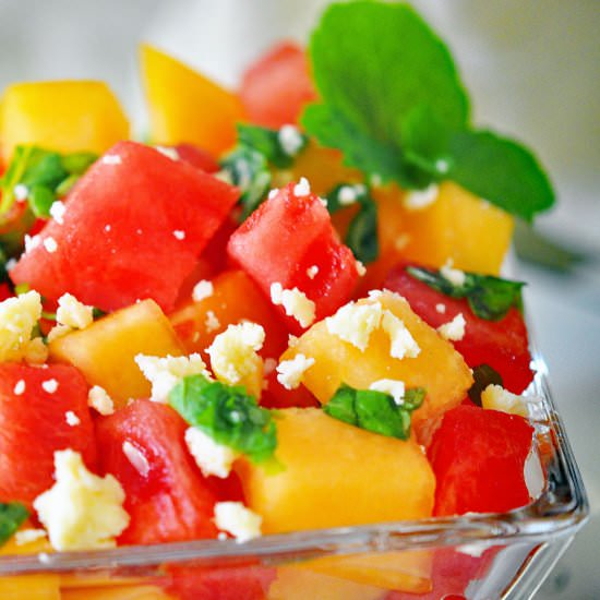 Watermelon and Cantaloupe Salad