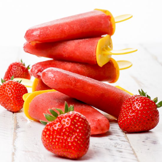 Healthy Strawberry Popsicles