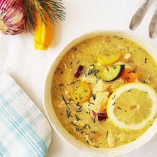 Greek Chicken Soup with Semolina