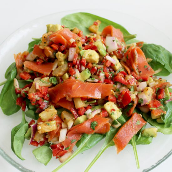 Pineapple Salsa with Smoked Salmon