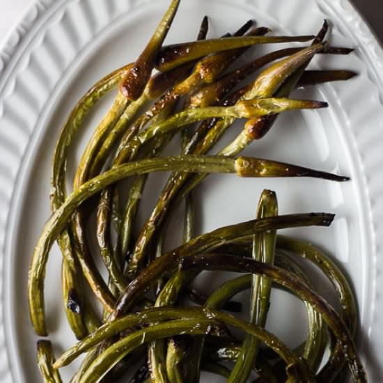 Oven Roasted Garlic Scapes