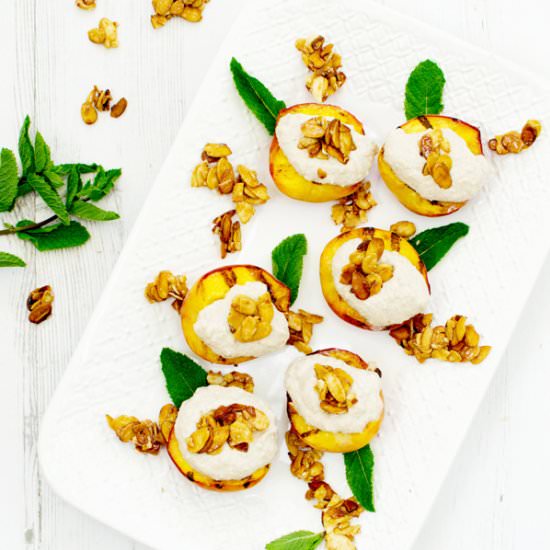 Roasted Peaches with Cashew Cream