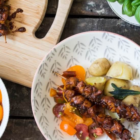 Sticky Chicken Skewers