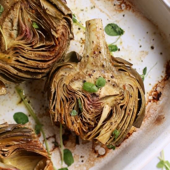 Roasted Artichokes with Aioli