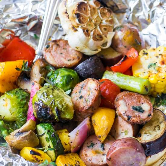 Sausage and Veggie Grill Packets