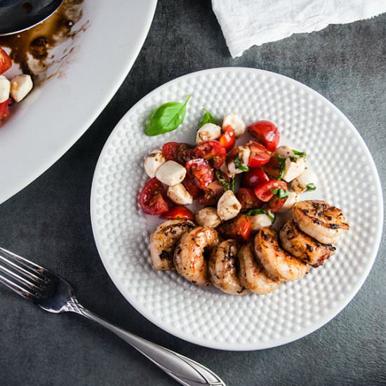 Shrimp Caprese with Balsamic Glaze