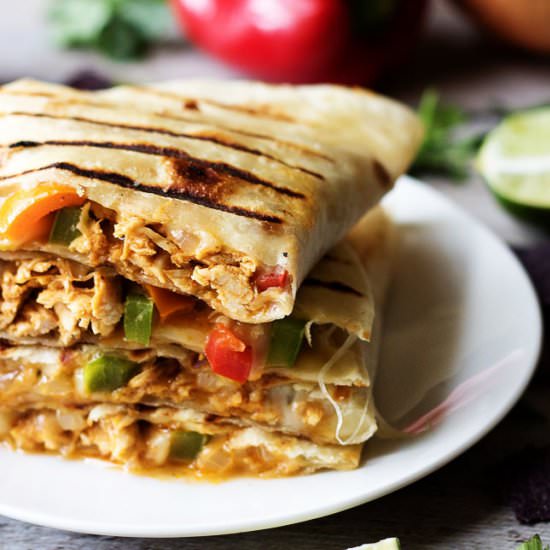 Grilled Cheesy Chicken Quesadillas