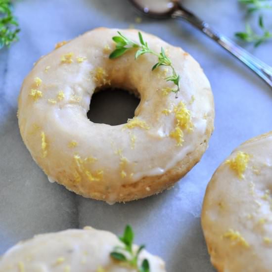 Vegan Baked Lemon & Thyme Doughnuts