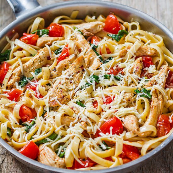 Tomato Spinach Chicken Pasta