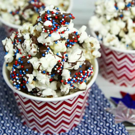 Dark Chocolate Patriotic Popcorn