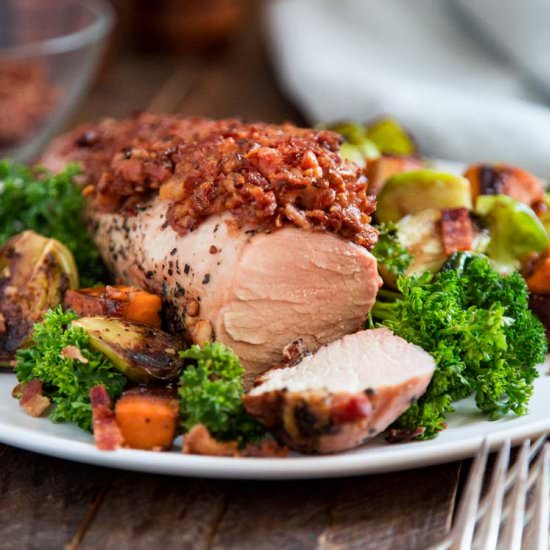 Bacon Peppered Pork Tenderloin