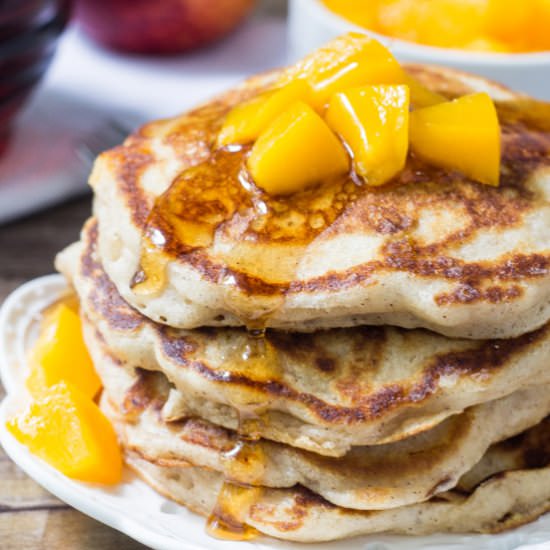 Brown Sugar Peach Pancakes