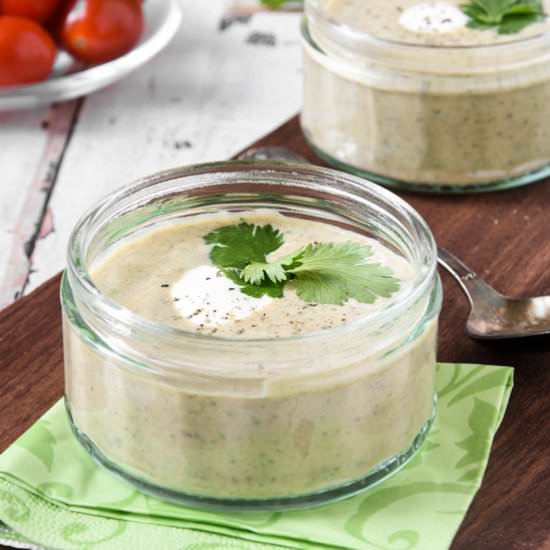 Cold soup with lentils and yogurt