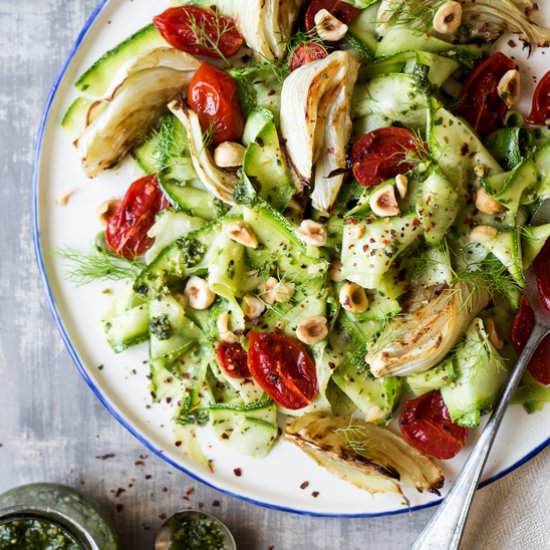 Pesto zoodle salad
