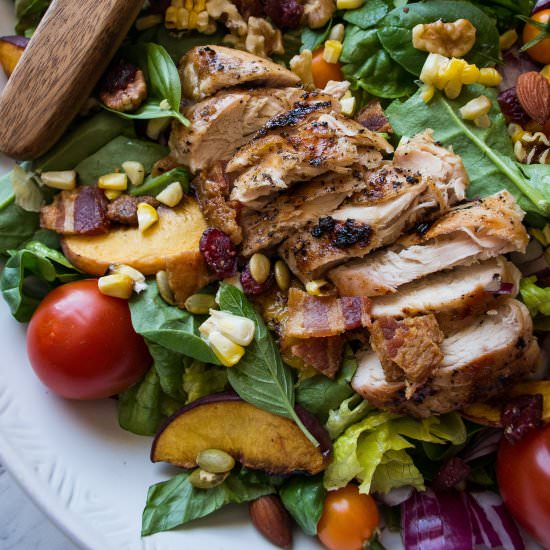 Grilled Chicken Peach Cobb Salad