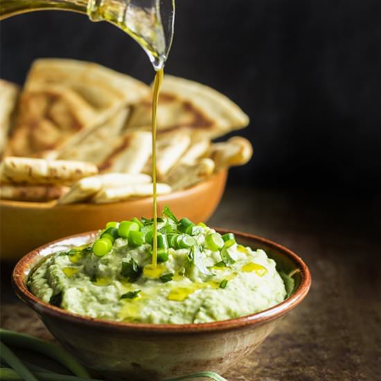 White Bean and Garlic Scape Dip