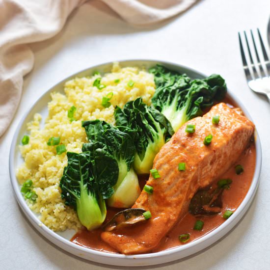 Thai Curry Poached Salmon