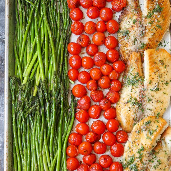 Sheet Pan Garlic Butter Tilapia