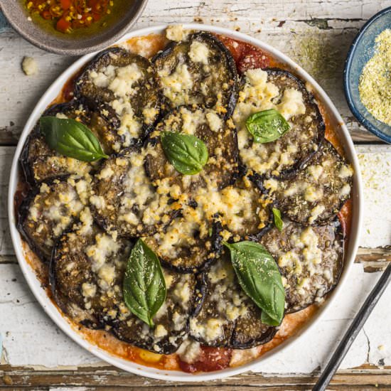Fried Aubergine with Goat’s Cheese