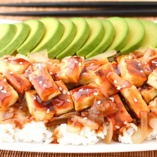 Simple Teriyaki Tofu w/ Avocado