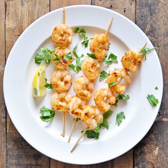 Garlic Shrimp Skewers
