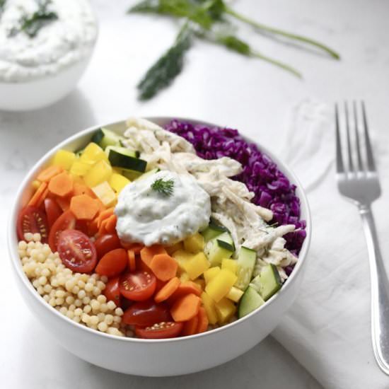Rainbow Couscous & Tzatziki Chicken