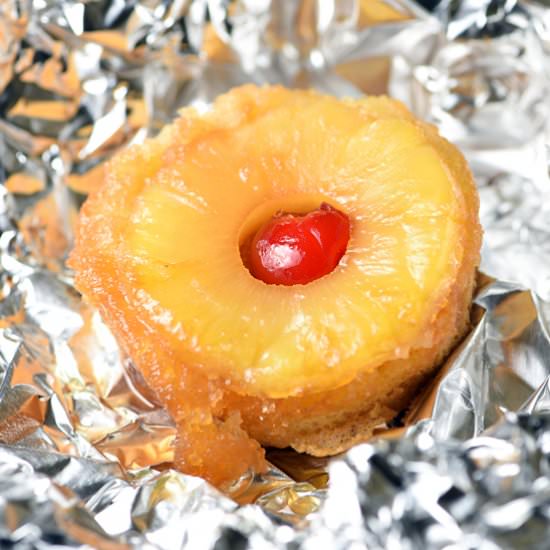 Pineapple Upside-Down Cake Foil Packets