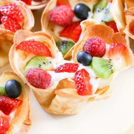 Lemon Crepe Cups with Fresh Fruit