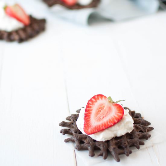 Mini Dark Chocolate Waffles