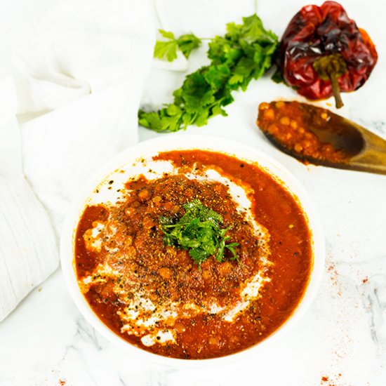 Red Pepper, Tomato & Lentil Soup