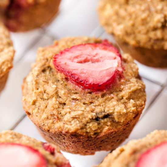 Strawberry Banana Oatmeal Muffins