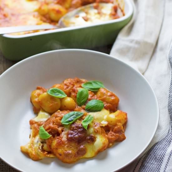 Cheese and Tomato Baked Gnocchi