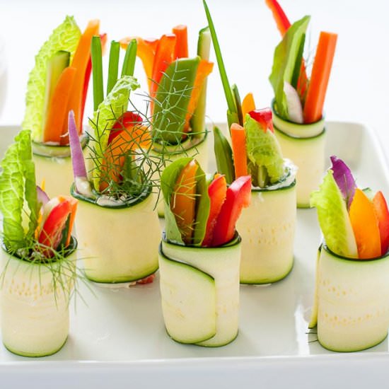 Fresh Veggie Zucchini Roll-Ups