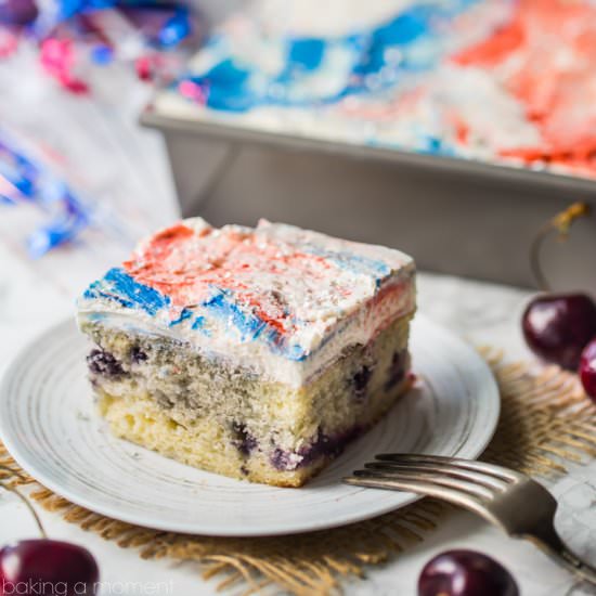 Patriotic Cherry Vanilla Cake