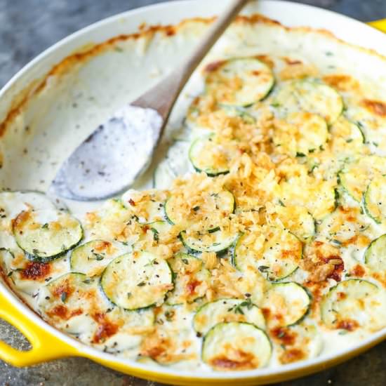 Cheezy Zucchini Gratin