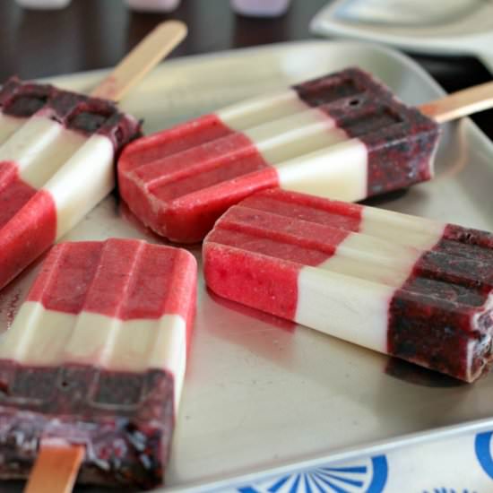 Double Berry Coconut Popsicles