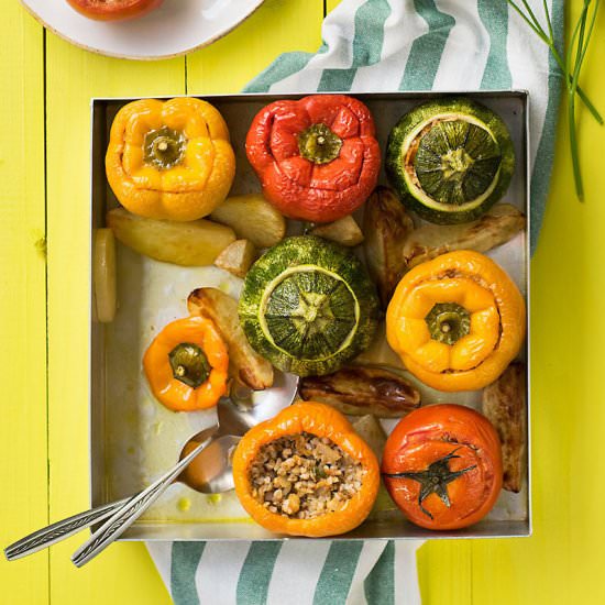 Everything Grain Stuffed Vegetables