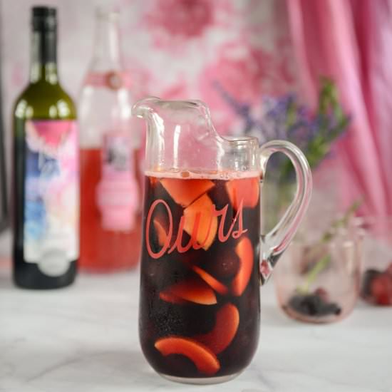 Cherry Peach Red Wine Sangria