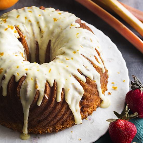 Strawberry Rhubarb Bundt Cake