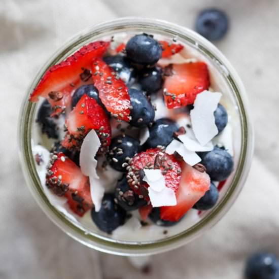 Red White and Blue Skyr Parfaits